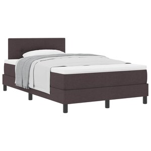 vidaXL Lit à ressorts avec matelas Marron foncé 120 x 200 cm tissu