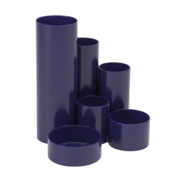 Organisateur de bureau Pot à Crayon 6 Tubes Deskbox Bleu MAUL
