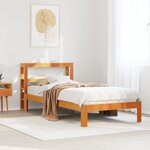 vidaXL Cadre de lit sans matelas cire marron 90x190 cm bois pin massif