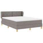 vidaXL Lit à Ressorts avec Matelas Crème 90x200 cm Tissu Taupe