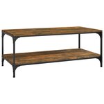 vidaXL Table basse Chêne fumé 100x50x40 cm Bois d'ingénierie