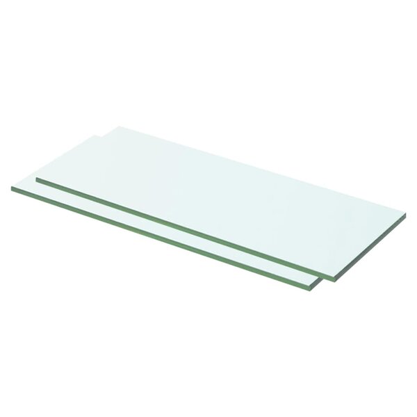 vidaXL Panneaux d'étagère 2 Pièces Verre Transparent 50 x 15 cm
