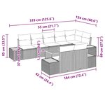 vidaXL Ensemble de canapé de jardin avec coussin 9 Pièces Noir Poly rotin