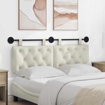 vidaXL Tête de lit suspendue Crème Velours