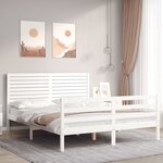vidaXL Cadre de lit sans matelas blanc 160x200 cm bois massif
