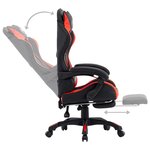vidaXL Fauteuil de jeux vidéo et repose-pied Rouge et noir Similicuir