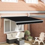 vidaXL Auvent rétractable automatique noir 350x250 cm