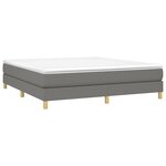 vidaXL Sommier à lattes de lit avec matelas Gris foncé 160x200cm Tissu