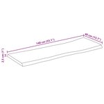 vidaXL Dessus de table bord vivant 140x40x2 5 cm bois de manguier brut