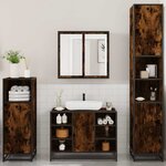 vidaXL Ensemble meubles salle de bain 4 Pièces chêne fumé bois ingénierie