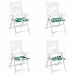 vidaXL Coussins de chaise 4 Pièces Motif de feuille 50 x 50 x 4 cm