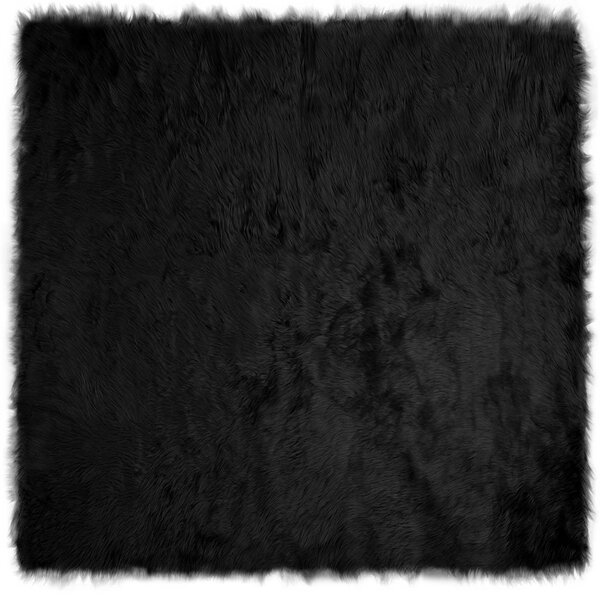 vidaXL Tapis en fausse Tafalla Noir 200 x 200 cm Polyester