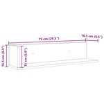 vidaXL Étagères murales 2Pièces vieux bois 75x16 5x16 5cm bois ingénierie
