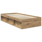 vidaXL Cadre de lit Chêne artisan 90 x 190 cm Bois de pin massif