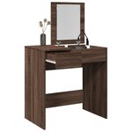 vidaXL Coiffeuse avec miroir chêne marron 73x46 5x120 cm
