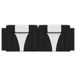 vidaXL Coussin de tête de lit noir et blanc 152 cm similicuir
