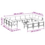vidaXL Ensemble de canapé de jardin 14 Pièces Anthracite Acier