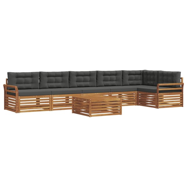 vidaXL Ensemble de canapés d'extérieur 7 Pièces Naturel et Anthracite