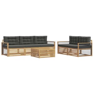 vidaXL Ensemble de canapés d'extérieur 6 pc Blanc et anthracite