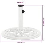 vidaXL Socle de parasol Blanc 44x44x31 cm Fonte