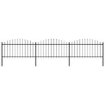 vidaXL Clôture de jardin à dessus en lance Acier (1 25-1 5)x5 1 m Noir