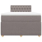 vidaXL Sommier à lattes de lit avec matelas taupe 120x190 cm tissu