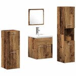 vidaXL Ensemble de mobilier de salle de bain 4 Pièces Bois Ancien