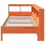 vidaXL Lit bibliothèque sans matelas cire marron 100x200 cm pin massif