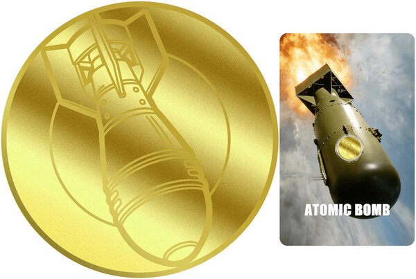 Monnaie ATOMIC BOMB 1/1000 Oz Or 12$ Liberia 2026 (PRÉCOMMANDE)