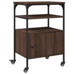 vidaXL Support d'imprimante à 3 niveaux chêne marron 50x40x76 cm