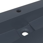 vidaXL Vasque 120x46x11 cm fonte minérale/marbre anthracite