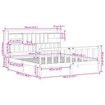 vidaXL Lit bibliothèque sans matelas cire marron 180x200 cm pin massif