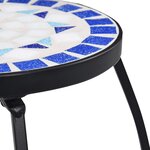vidaXL Tables mosaïque 3 Pièces Bleu et blanc Céramique