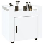 vidaXL Chariot de bureau Blanc brillant 60x45x60 cm Bois d'ingénierie