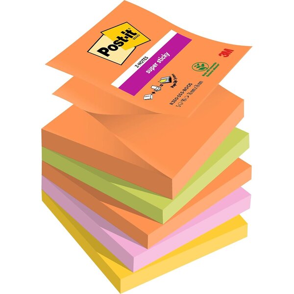 Pack 5 Bloc Adhésif Super Sticky Z-Notes 76 x 76 mm Boost Collection POST-IT