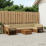 vidaXL Ensemble de canapés d'extérieur 8 Pièces Naturel et Beige