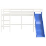 vidaXL Lit mezzanine enfants toboggan blanc 90x200 cm bois pin massif