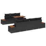 vidaXL Ensemble de canapé de jardin 8 Pièces Noir Poly rotin
