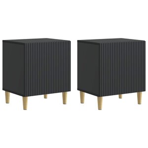 vidaXL Cabinet de chevet 2 pc Noir 43 x 34 5 x 50 cm Bois d'ingénierie