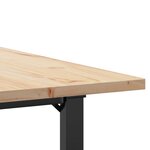 vidaXL Table à manger cadre en O 80x80x75 5cm bois de pin massif acier