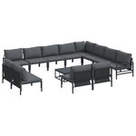 vidaXL Ensemble de canapé de jardin 13 Pièces Anthracite Acier