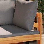 vidaXL Salon de jardin 2 Pièces avec coussins gris foncé Bois d'acacia
