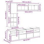 vidaXL Meuble TV avec LED 7 Pièces Chêne noir Bois d'ingénierie