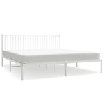 vidaXL Cadre de lit métal sans matelas et tête de lit blanc 183x213 cm
