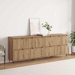 vidaXL Armoire de rangement 3 Pièces Chêne artisanal 60 x 35 x 70 cm