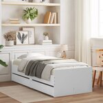 vidaXL Cadre de lit sans matelas blanc 75x190 cm