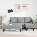 vidaXL Ensemble de Canapés 2 Pièces Gris clair 173 x 131 x 67 cm tissu