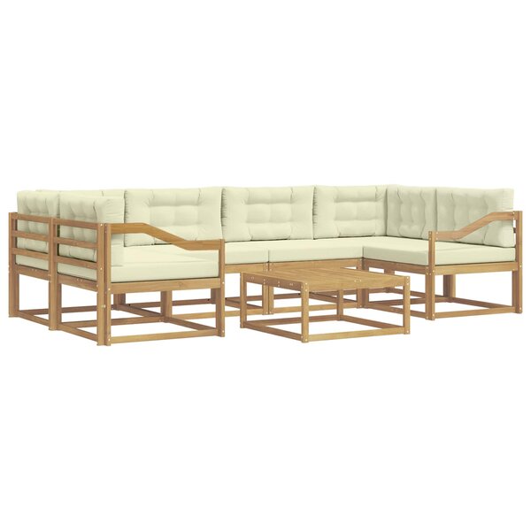 vidaXL Ensemble de canapés d'extérieur 5 pc Blanc et crème
