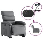 vidaXL Fauteuil inclinable électrique gris similicuir
