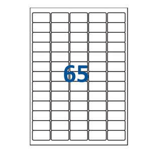 Lot de 200 Planches étiquettes autocollantes blanches sur feuille A4 : 21 2 x 38 1 mm (65 étiquettes)